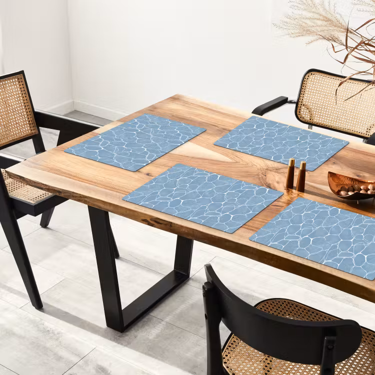 Placemat - 6 stuks - Organisch - Patroon - Blauw — 4