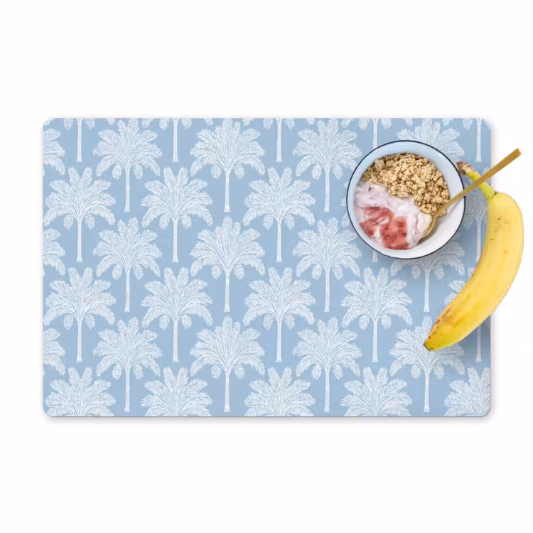 Placemat - 6 stuks - Palmboom - Modern - Blauw — 1