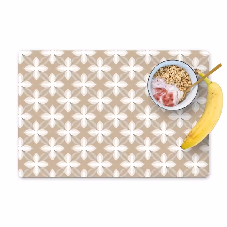 Placemat - 6 stuks - Patroon - Symmetrisch - Beige — 1