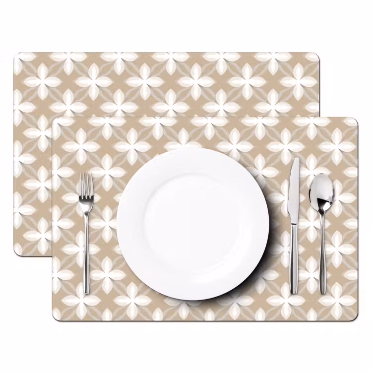 Placemat - 6 stuks - Patroon - Symmetrisch - Beige — 2