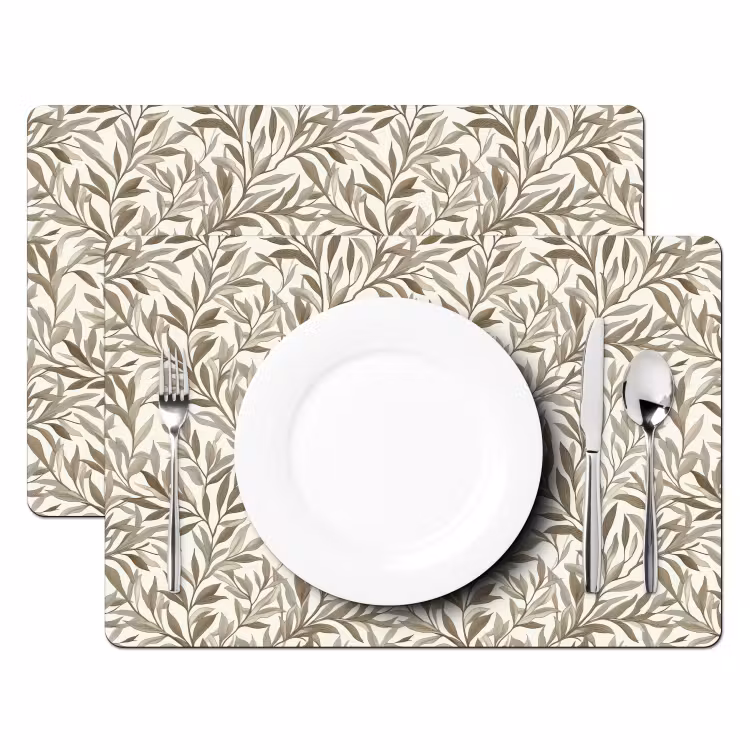 Placemat - 6 stuks - Takken - Botanisch - Taupe — 2