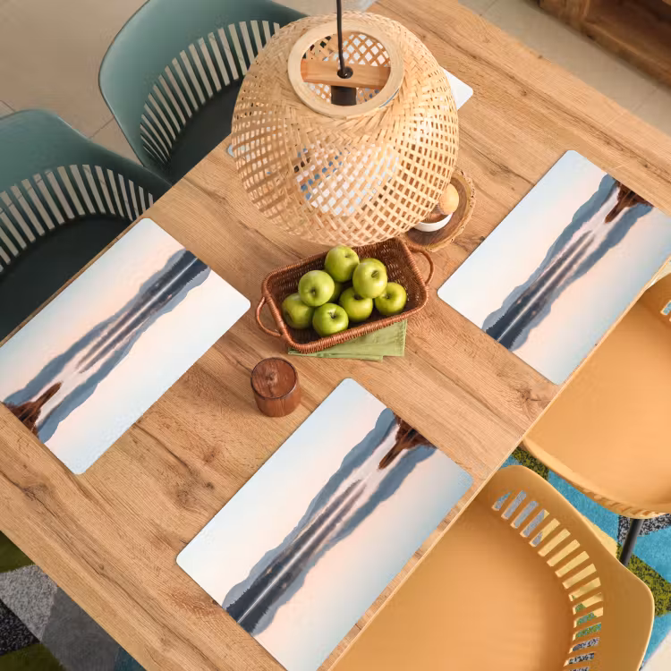 Placemat - 6 stuks - Water - Bomen - Mistlaag — 3