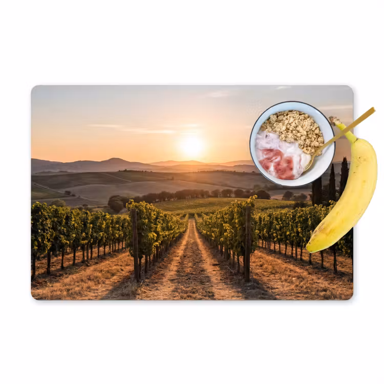 Placemat - 6 stuks - Wijngaard - Zonsondergang - Landschap — 1