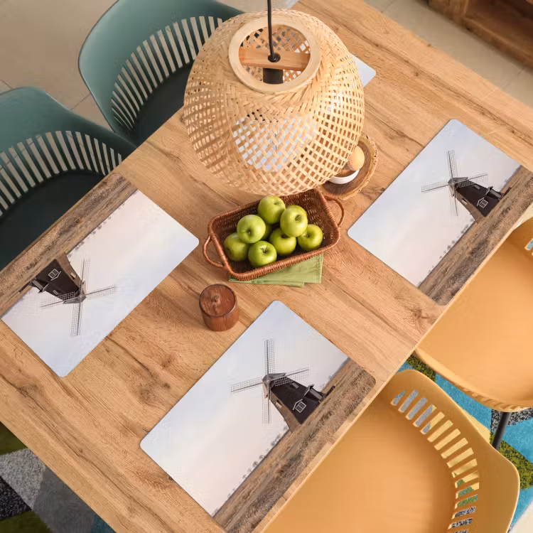 Placemat - 6 stuks - Windmolens - Landschap - Veld — 3