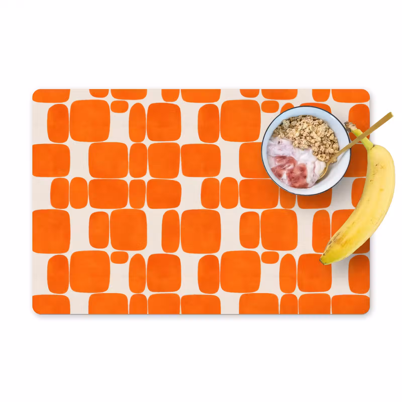 Placemat - 6 stuks - Patroon - Retro - Oranje — 1