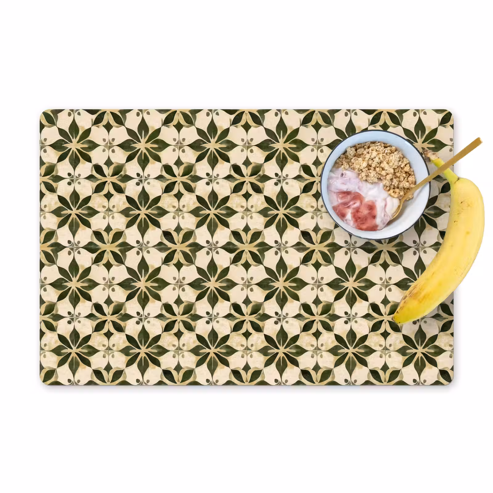 Placemat - 6 stuks - Tegel - Dessin - Groen — 1