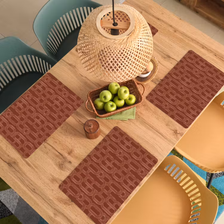 Placemat - 6 stuks - Abstract - Textuur - Bruin — 3