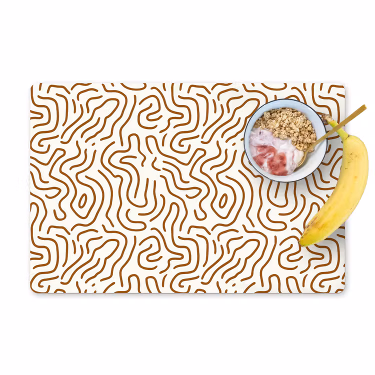 Placemat - 6 stuks - Minimalistisch - Patroon - Terracotta — 1