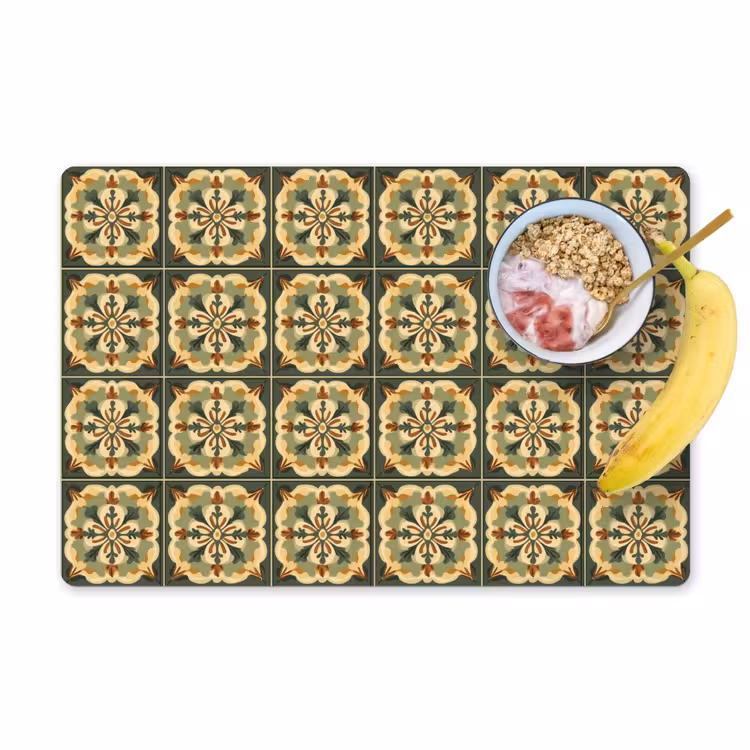 Placemat - 6 stuks - Ornament - Patroon - Groen — 1