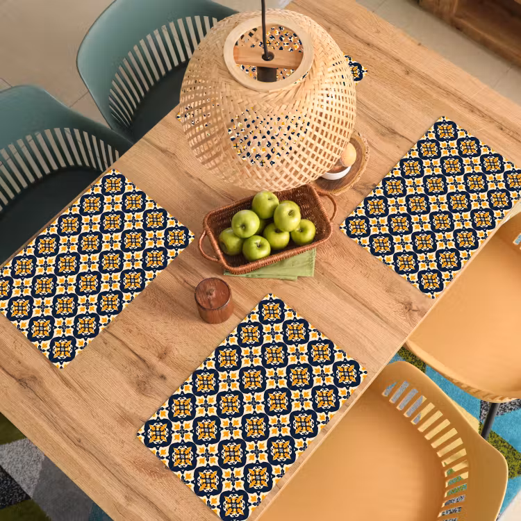 Placemat - 6 stuks - Patroon - Siertegel - Kleurrijk — 3