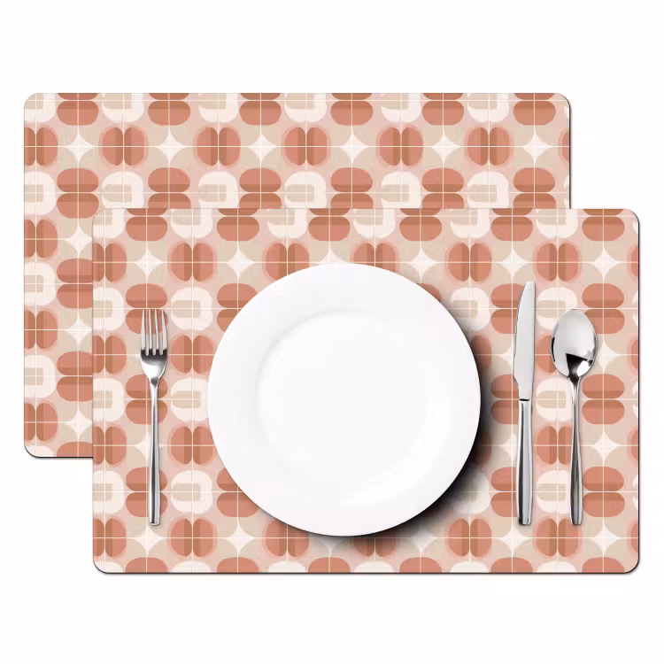 Placemat - 6 stuks - Retro - Klassiek - Roze — 2