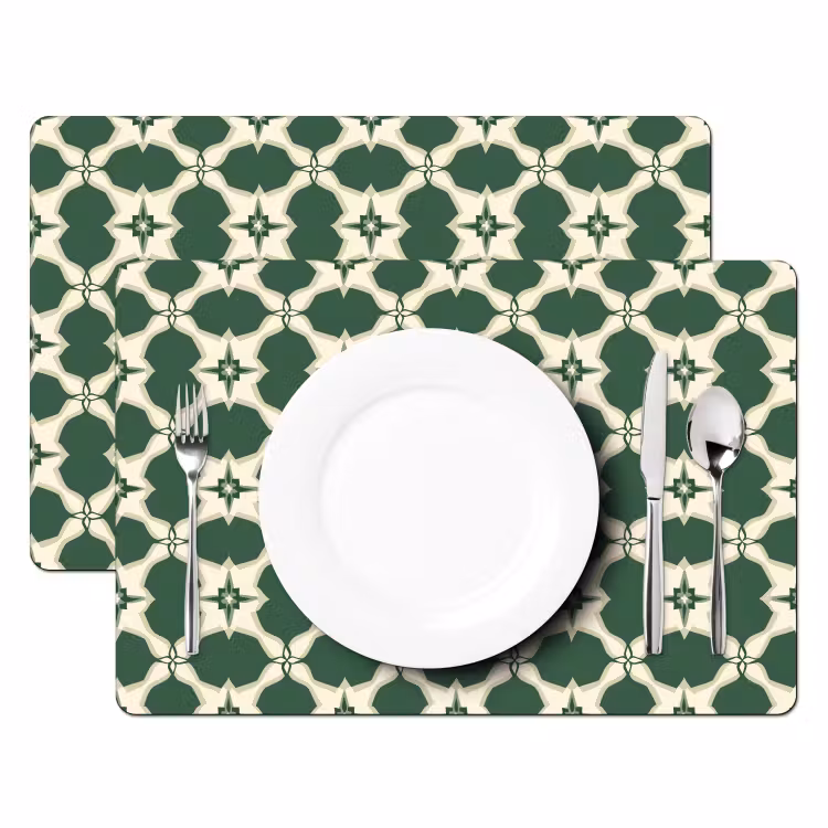 Placemat - 6 stuks - Tegel - Klassiek - Groen — 2