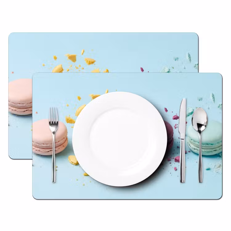 Placemat - 6 stuks - Macarons - Kleurrijk - Pastel — 2