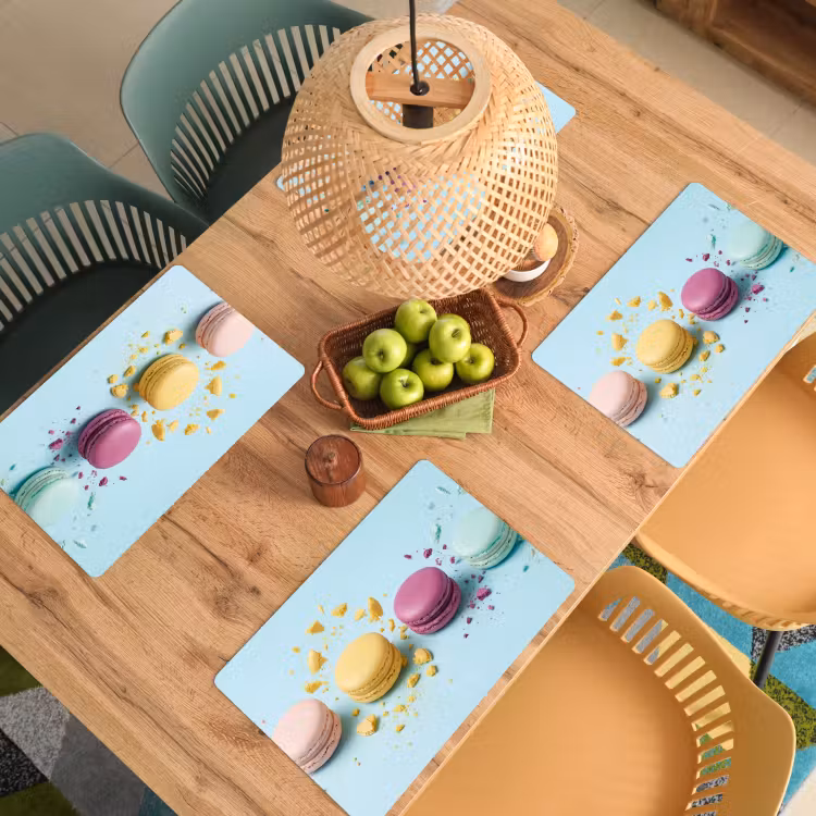 Placemat - 6 stuks - Macarons - Kleurrijk - Pastel — 3