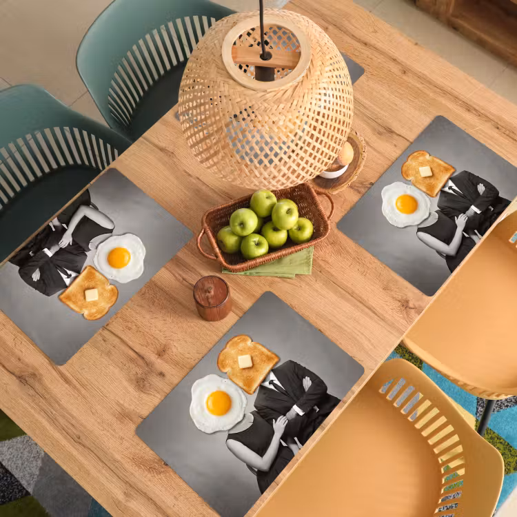 Placemat - 6 stuks - Ontbijt - Koppel - Ei - Brood — 3
