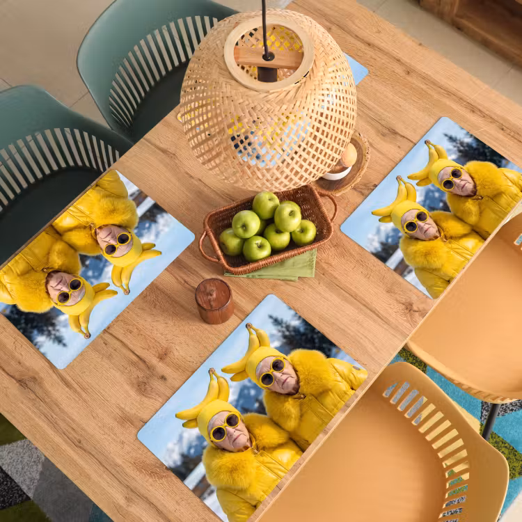 Placemat - 6 stuks - Vrouwen - Bananen - Geel — 3