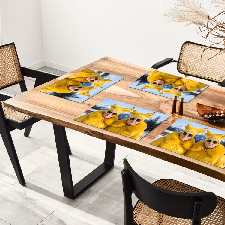 Placemat - 6 stuks - Vrouwen - Bananen - Geel — 4