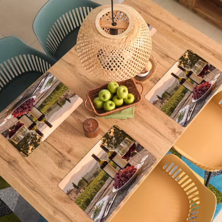 Placemat - 6 stuks - Wijn - Glazen - Druiven - Wijngaard — 3