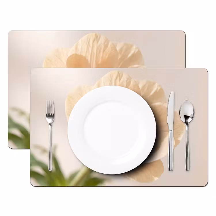 Placemat - 6 stuks - Bloem - Minimalistisch - Groen — 2