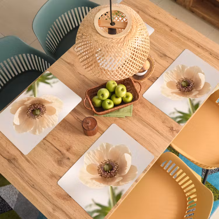 Placemat - 6 stuks - Bloem - Minimalistisch - Groen — 3