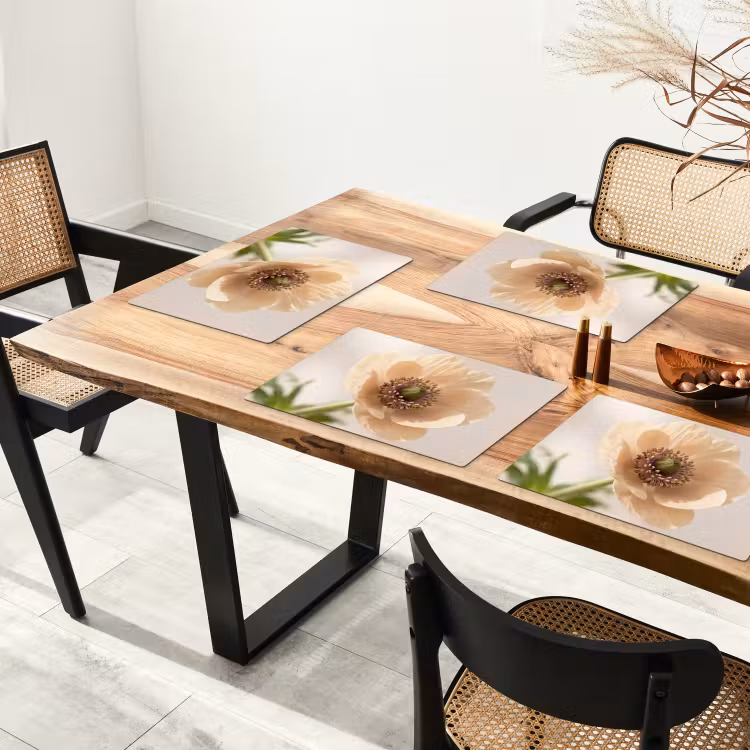 Placemat - 6 stuks - Bloem - Minimalistisch - Groen — 4