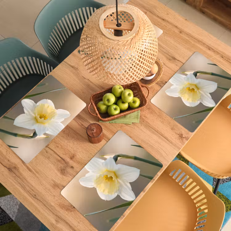Placemat - 6 stuks - Narcis - Bloem - Minimalistisch — 3