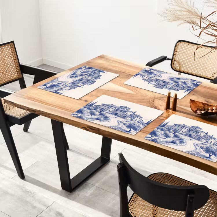 Placemat - 6 stuks - Rustiek - Landgoed - Blauw — 4