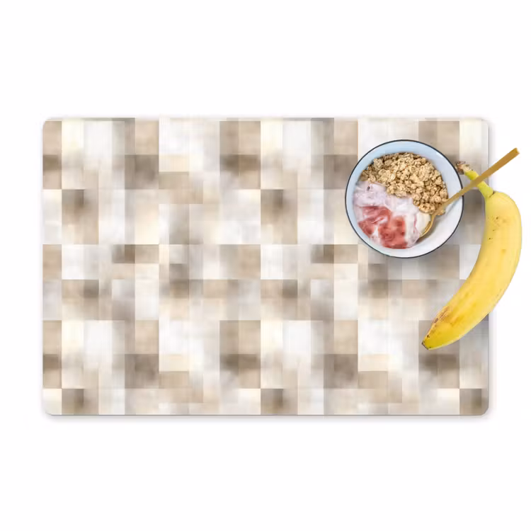Placemat - 6 stuks - Textuur - Linnen - Beige — 1