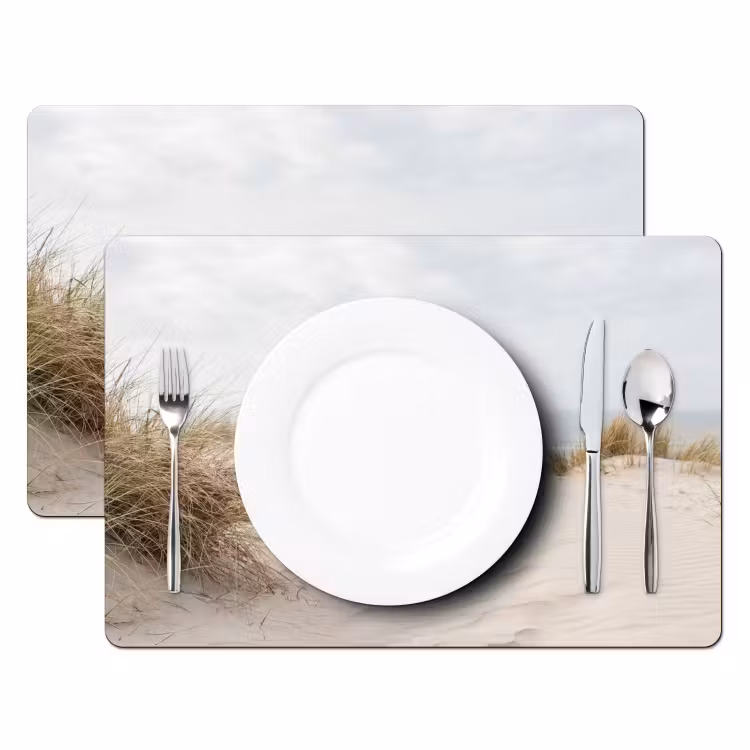 Placemat - 6 stuks - Wolken - Duinlandschap - Zand — 2