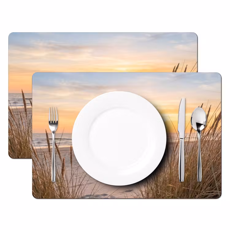 Placemat - 6 stuks - Zonsondergang - Duinen - Zee — 2