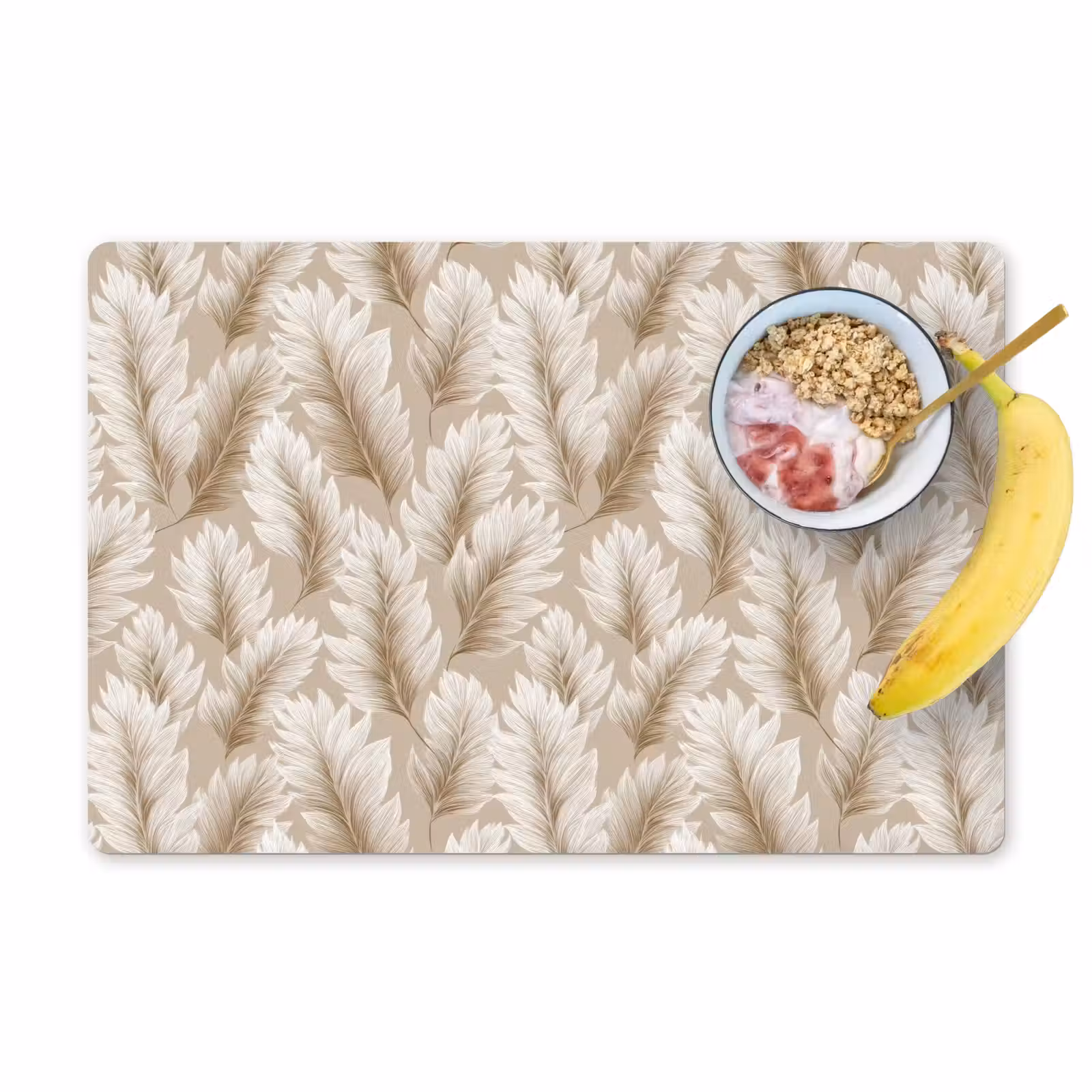 Placemat - 6 stuks - Botanisch - Patroon - Beige — 1