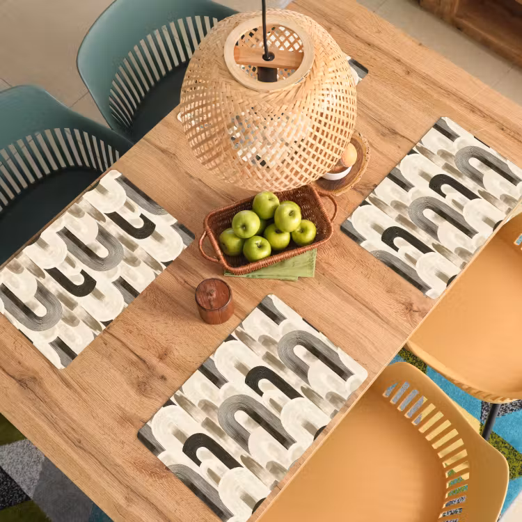 Placemat - 6 stuks - Abstract - Patroon - Bogen — 3