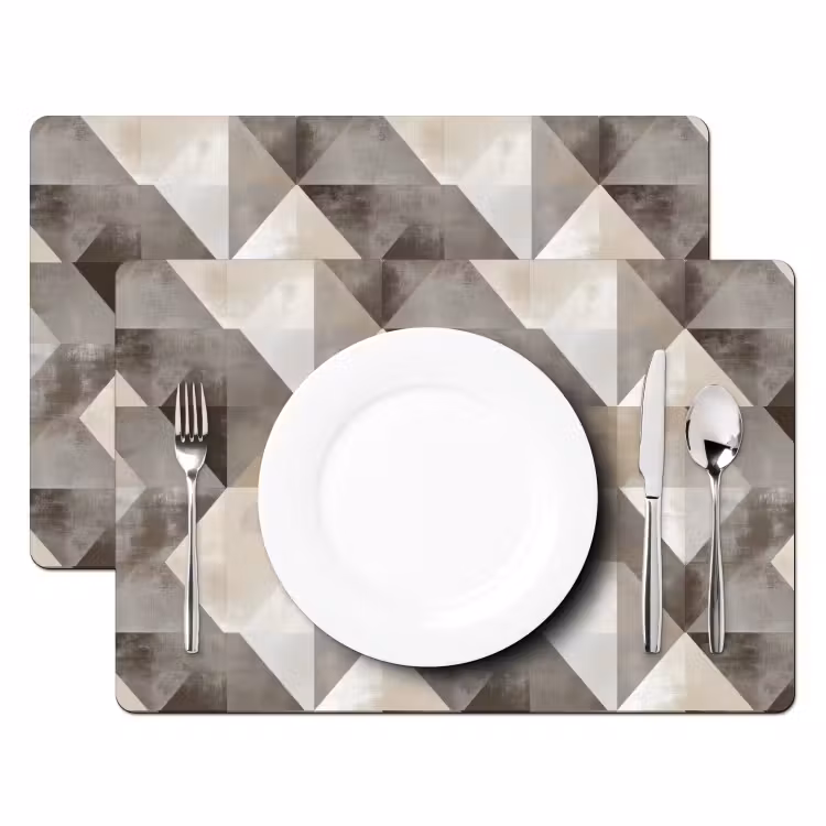 Placemat - 6 stuks - Geometrisch - Motief - Aardetinten — 2