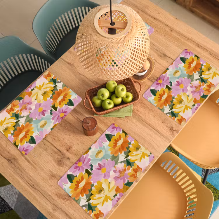 Placemat - 6 stuks - Lelies - Aquarel - Pastel — 3