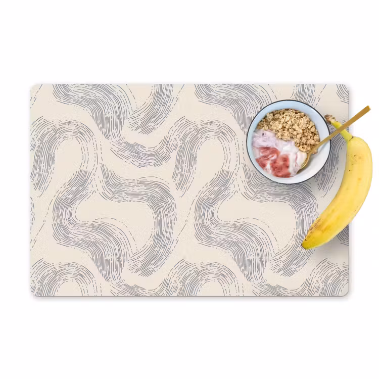 Placemat - 6 stuks - Lijnen - Patroon - Beige - Minimalistisch — 1