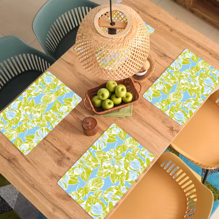 Placemat - 6 stuks - Modern - Bloemen - Groen — 3