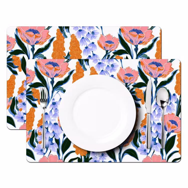 Placemat - 6 stuks - Patroon - Aquarel - Kleurrijk — 2