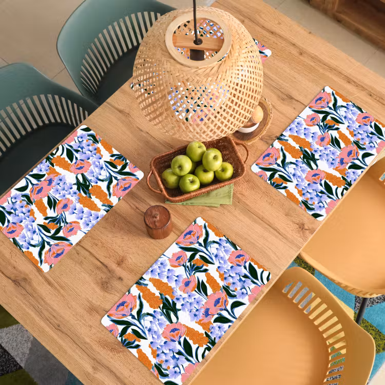 Placemat - 6 stuks - Patroon - Aquarel - Kleurrijk — 3