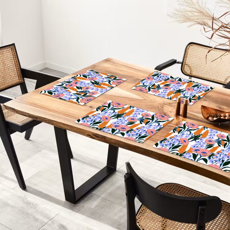 Placemat - 6 stuks - Patroon - Aquarel - Kleurrijk — 4