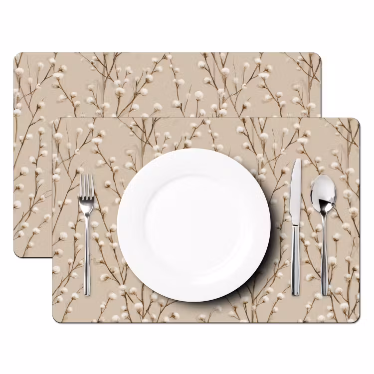 Placemat - 6 stuks - Katoen - Natuur - Taupe — 2
