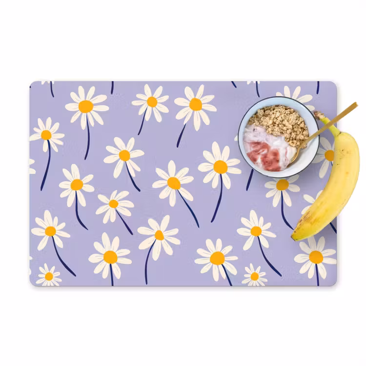 Placemat - 6 stuks - Modern - Madelief - Paars — 1