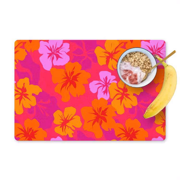 Placemat - 6 stuks - Zomers - Hibiscus - Kleurrijk — 1