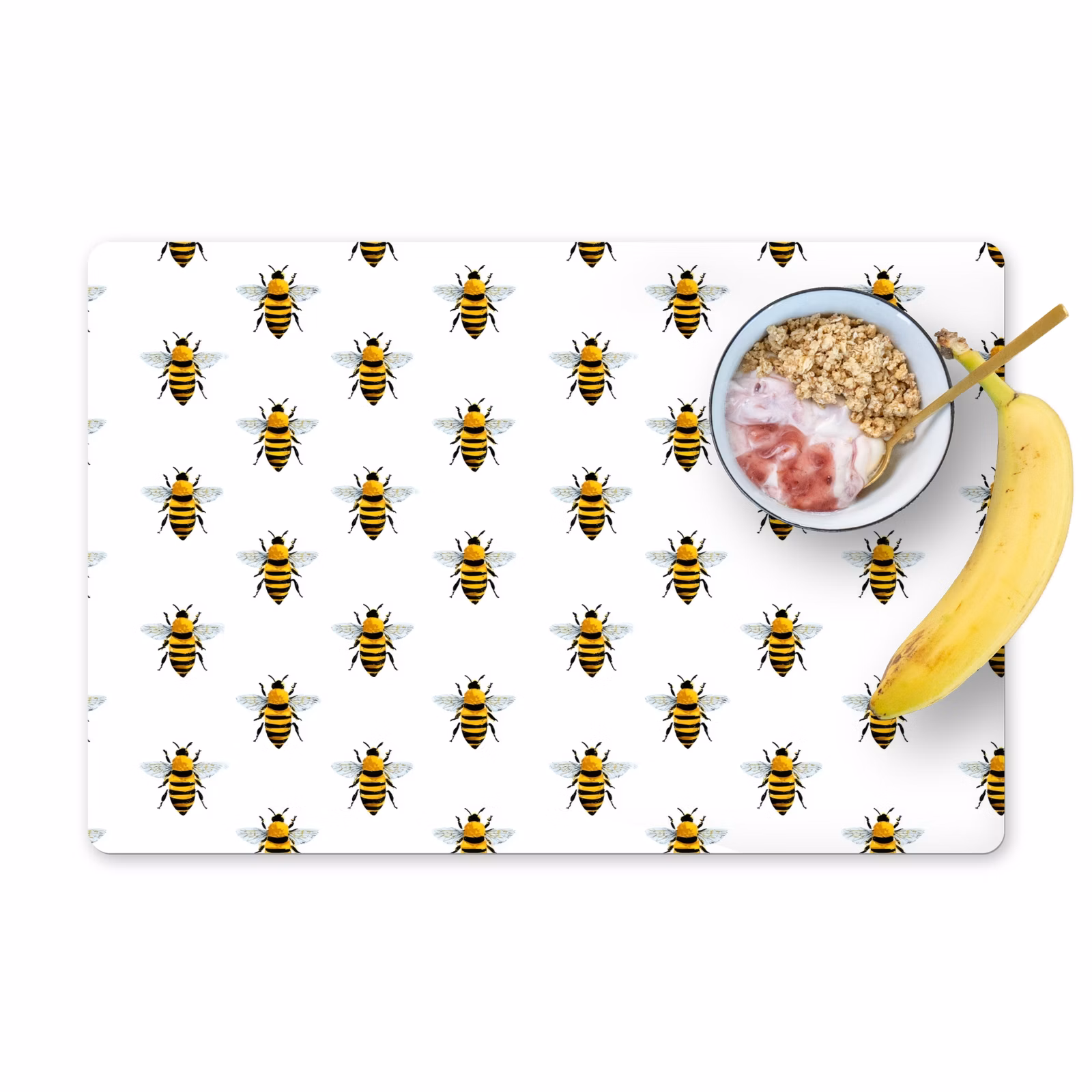 Placemat - 6 stuks - Bijen - Tijdloos - Wit — 1
