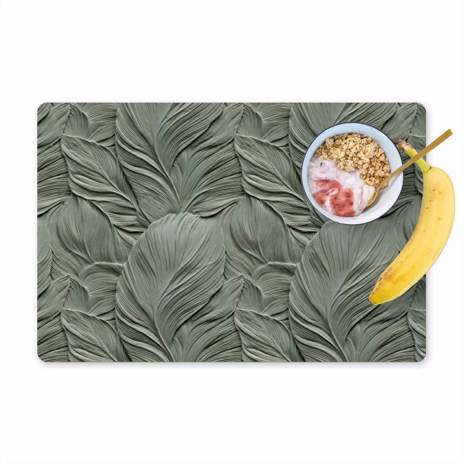 Placemat - 6 stuks - Bladeren - Textuur - Groen — 1
