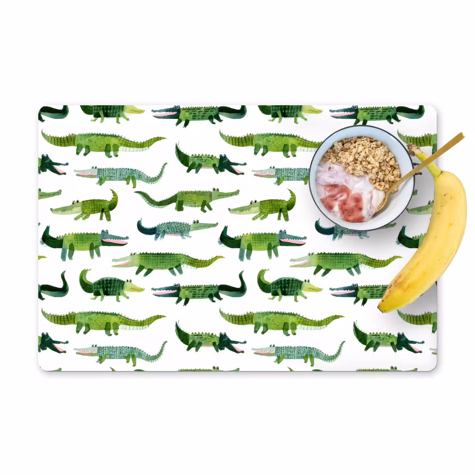 Placemat - 6 stuks - krokodillen - Speels - Groen — 1