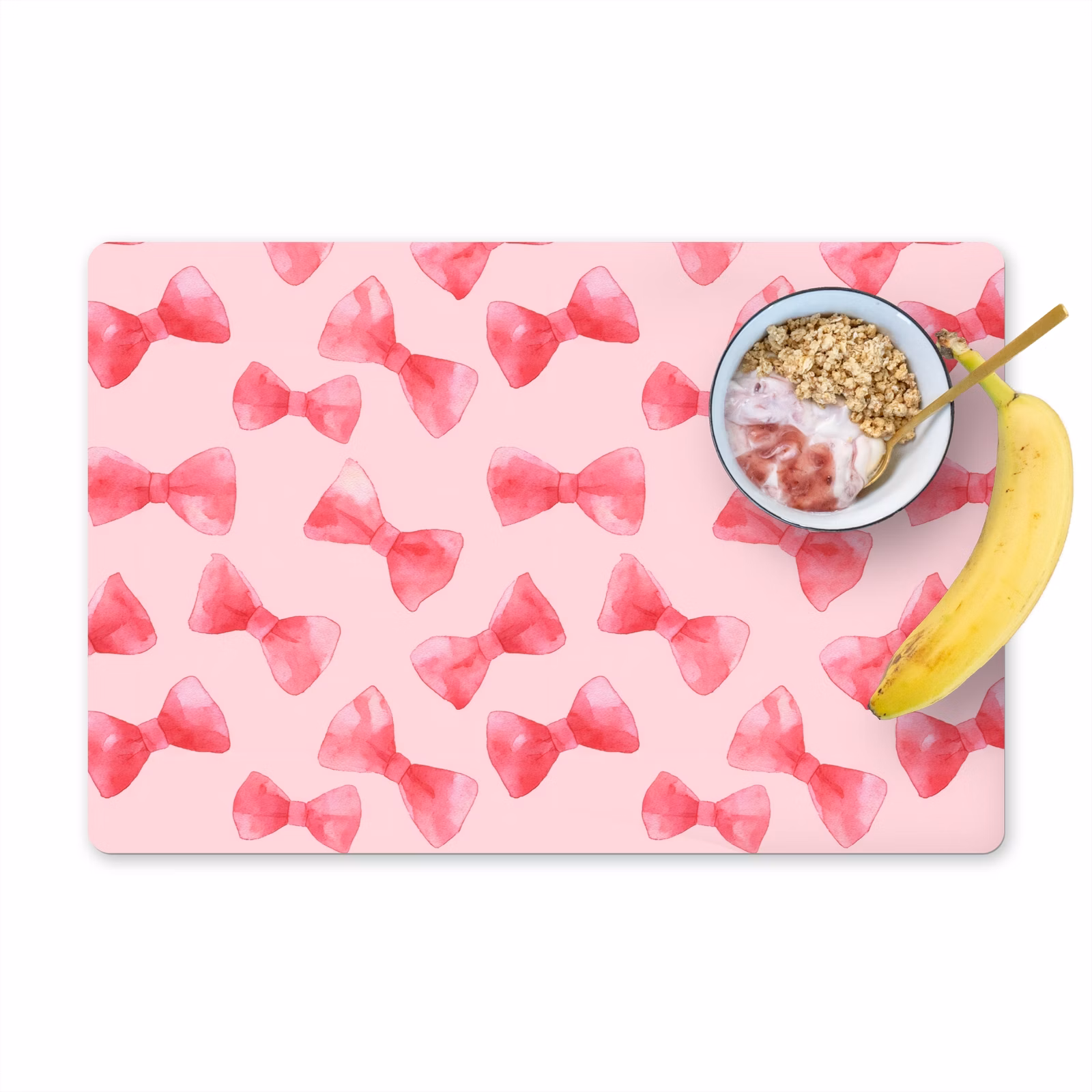 Placemat - 6 stuks - Strikken - Aquarel - Roze — 1
