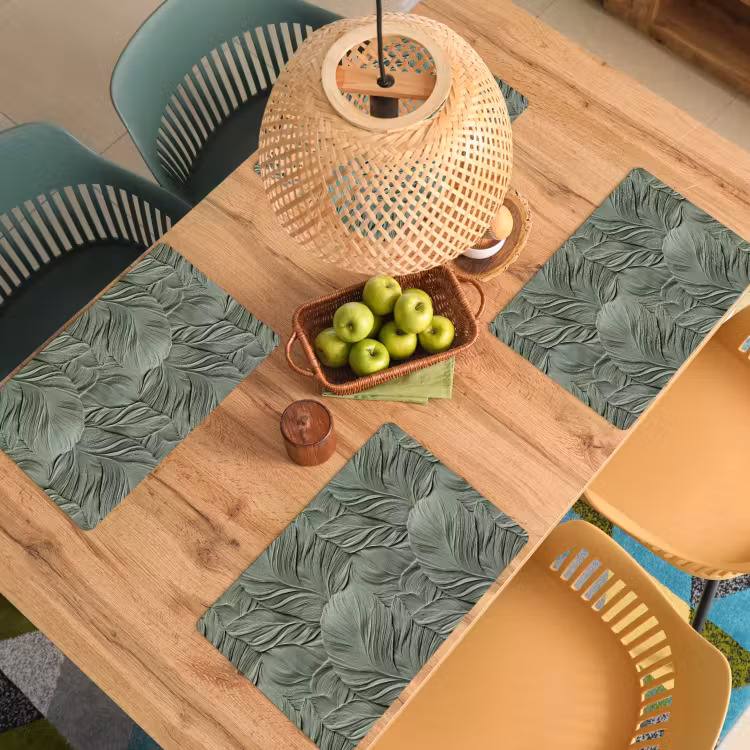 Placemat - 6 stuks - Bladeren - Textuur - Groen — 3