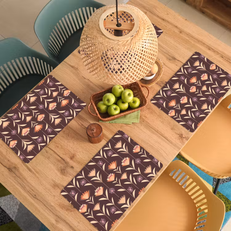 Placemat - 6 stuks - Elegant - Retro - Bruin — 3