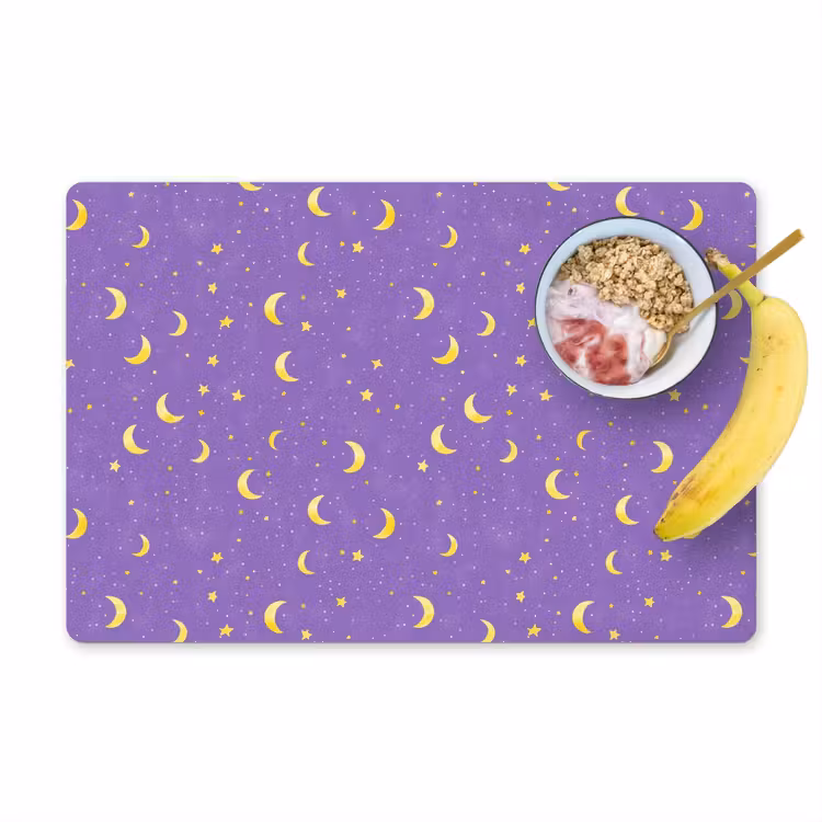 Placemat - 6 stuks - Manen - Sterren - Paars — 1