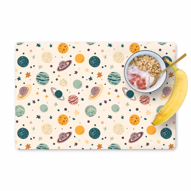Placemat - 6 stuks - Planeten - Retro - Kleurrijk — 1